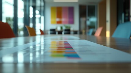 Poster - Colorful Charts on a Modern Conference Table