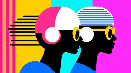 Poster - AI chatbots revolutionizing entertainment, enhancing scriptwriting creativity, supporting acting performances, innovating music composition, vibrant pop art style, cool neon color palette