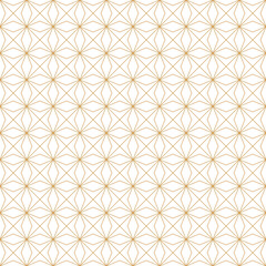Wall Mural - seamless elegant geometric floral pattern background with thin lines. diagonal square rhombus tile.