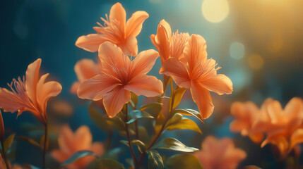 Wall Mural - time-lapse of vibrant flowers blooming, creating a dynamic, colorful background
