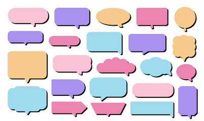 Poster - simple speech bubbles set illustration of speech bubbles greeting decoration of different shapes