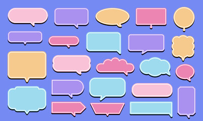 Poster - simple speech bubbles set illustration of speech bubbles greeting decoration of different shapes