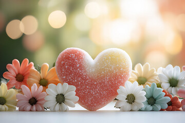 Wall Mural -  heart candy bouquet