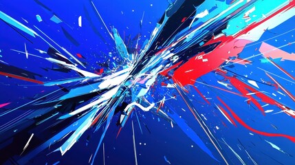Poster - A futuristic cyber banner with a broken financial graph, sharp neon lines, and ample copy space for business content.