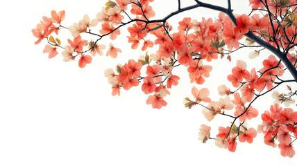 Wall Mural - Tree branch flower photo overlays with painted summer and spring frames for creative photo art