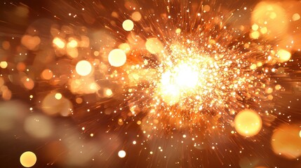 Poster - A light bulb exploding with bright golden sparks, symbolizing breakthrough business ideas and inspiration.