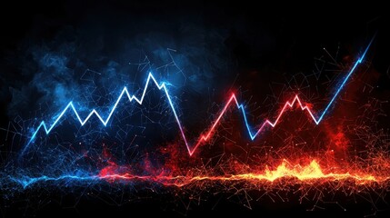 Poster - A minimalist dark-themed banner featuring a shattered economic graph, illuminated with cyber blue and red accents
