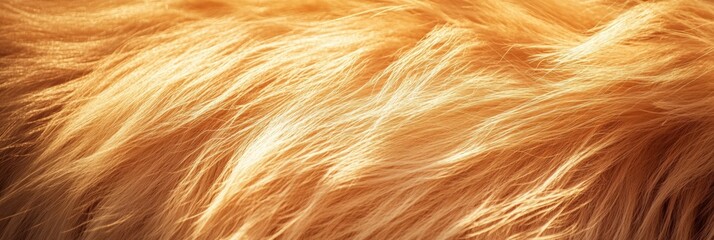 Poster - Soft sunlight illuminating luxurious golden fur, highlighting intricate textures and creating a warm, inviting visual experience that showcases natural beauty