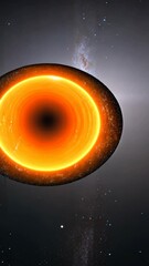 Wall Mural - Cosmic view of a glowing black hole surrounded by stars and galaxies in a vast universe