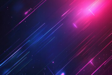Wall Mural - Abstract background with diagonal neon light streaks.