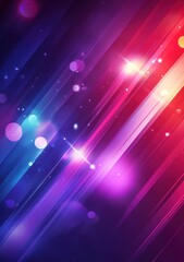 Wall Mural - Abstract background with vibrant diagonal lines and bokeh lights.