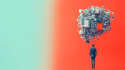 Poster - AI Policy Advisor, an intelligent system aiding governments in formulating AI regulations through global trend analysis, featuring a minimalist design and uncluttered environment.