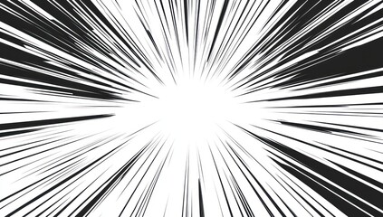 Wall Mural - Abstract black and white radial burst background. (2)