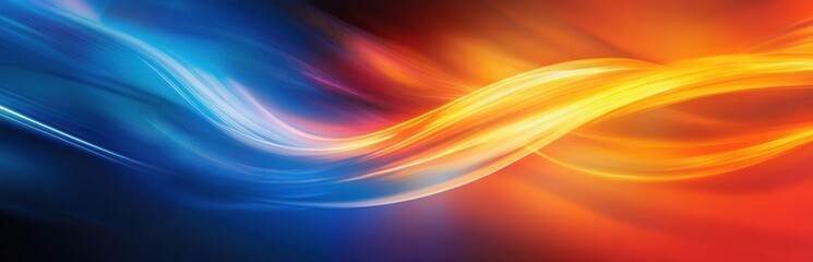 Wall Mural - Abstract blue and orange wave swirl design.