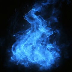 blue flames burning dark background