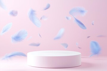 Fototapete - Floating Feathers Podium