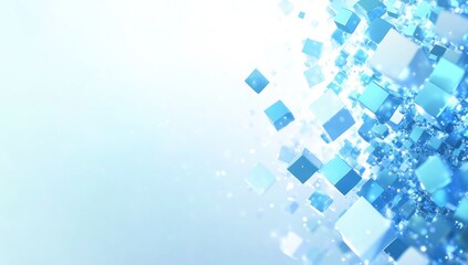 Wall Mural - Abstract blue cubes background.