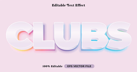 Poster - clubs editable text effect, white font syle template