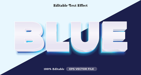 Poster - blue editable text effect, white font syle template