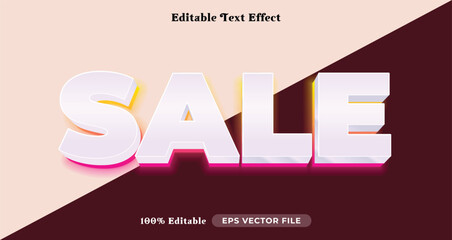 Poster - sale editable text effect, white font syle template