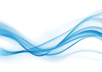 Wall Mural - Abstract blue flowing wave design.