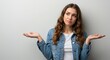 © mhmdyatt - Woman Shrugging Shoulders Expressing Uncertainty or Confusion with Open Palms