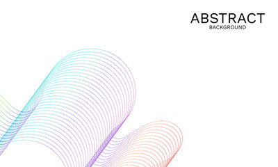 Poster - Dynamic wave pattern with gradient lines on a minimalist backdrop