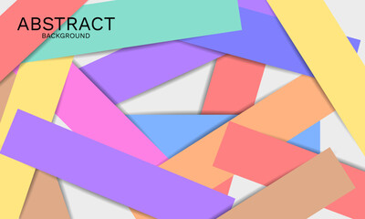 Poster - Colorful layered paper rectangles creating modern abstract design