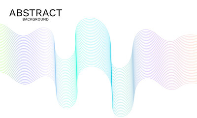 Poster - Gradient Wave Line Art, Dynamic Movement on a Clean White Backdrop