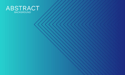 Poster - Gradient teal background with converging blue lines abstract pattern