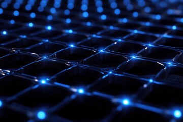Wall Mural - Abstract blue glowing grid pattern.