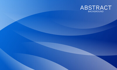 Poster - Elegant Blue Abstract Background with Smooth Dynamic Curves