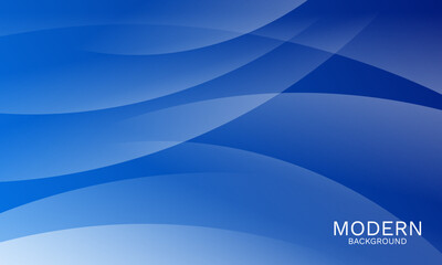 Poster - Elegant Blue Abstract Background with Smooth Dynamic Curves