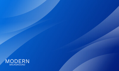 Poster - Elegant Blue Abstract Background with Smooth Dynamic Curves