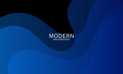 Poster - Elegant Blue Abstract Background with Smooth Dynamic Curves