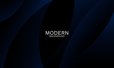 Poster - Abstract Curve and Wave on Navy Blue Background