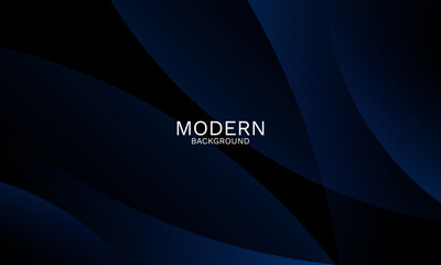 Poster - Abstract Curve and Wave on Navy Blue Background