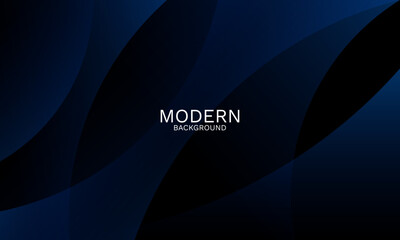 Poster - Abstract Curve and Wave on Navy Blue Background