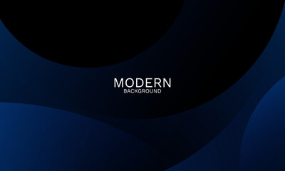 Poster - Elegant navy blue abstract background with smooth dynamic curves	

