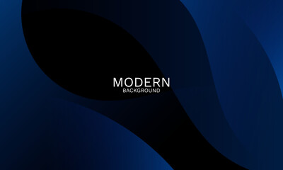 Poster - Elegant navy blue abstract background with smooth dynamic curves	
