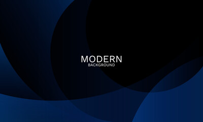Poster - Elegant navy blue abstract background with smooth dynamic curves	
