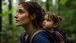 © fajar_ - Mother and Daughter Hiking in the Woods: A Journey of Nature and Family