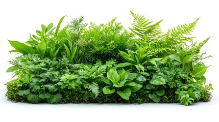 Poster - captivating image of a lush green fern plant with delicate intricate leaves set against a clean whit