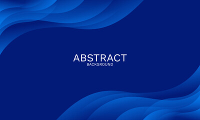Poster - Elegant Dark Blue Abstract Background with Flowing Wave Gradient Shapes