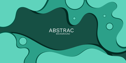 Poster - Modern teal abstract background with flowing shapes and soft gradients