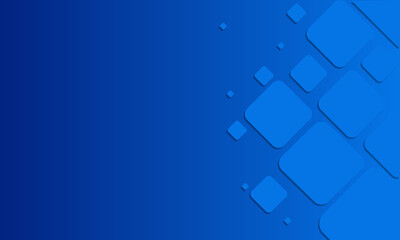 Poster - Cobalt Cascade, An Array of Geometric Shapes on Deep Blue Gradient Canvas