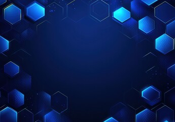 Wall Mural - Abstract blue hexagon technology background.