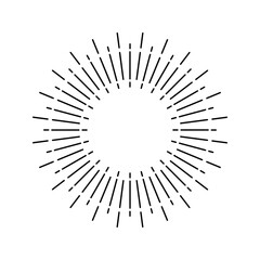 Poster - Striking sunburst pattern in minimalist black and white design element