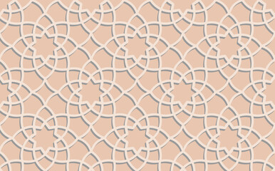 Poster - Elegant beige seamless pattern with geometric shapes for backgrounds and design