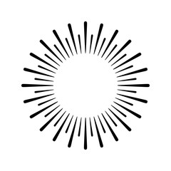 Poster - Graphic Sunburst Element, Radiating Lines Around a Central Void